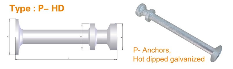 lifting anchors type P-HD - Hot Dipped Galvanised